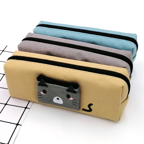 Pencil Case Pouch Custom fashionable cute cat canvas pencil case Manufactory