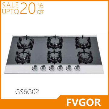 GS6G02 Fvgor built in gas hob with 6 sabaf burner European gas cooktop