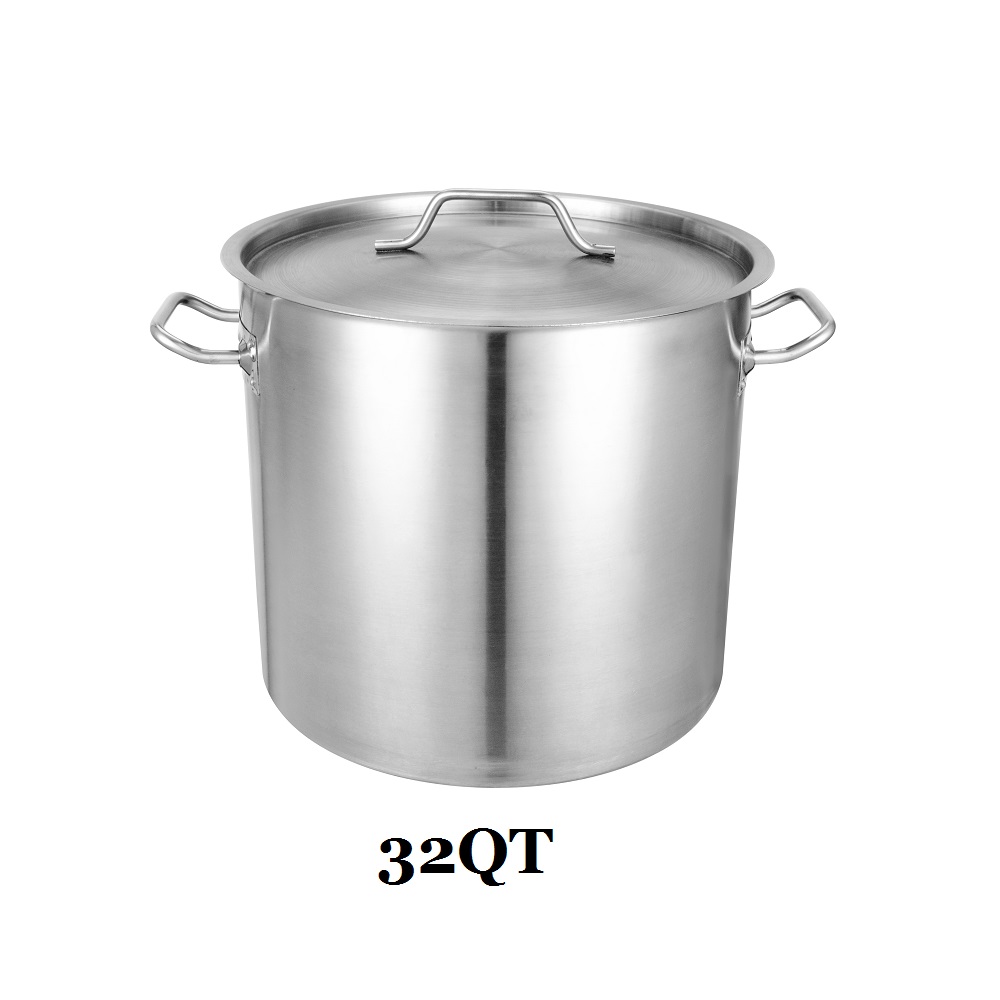 Panela de aço inoxidável 32QT com tampa