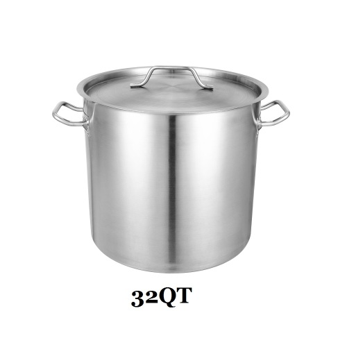 Olla de acero inoxidable 32QT con tapa