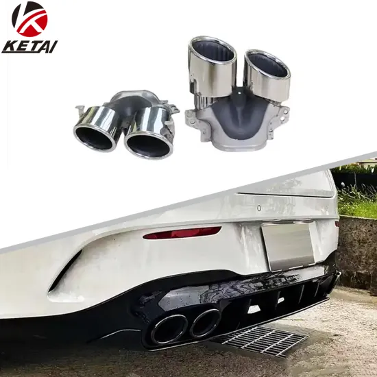 High Quality CLA45 Style Auto Accessories Car Rear Bumper Tail Pipe for BENZ W118 AMG 2019