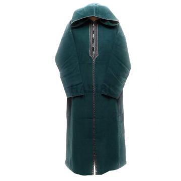 Black Color Winter Muslim Gown With Hood