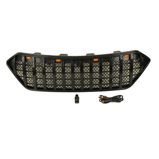 Black Front Grill with Lights for Hyundai Santa Fe 2013-2016