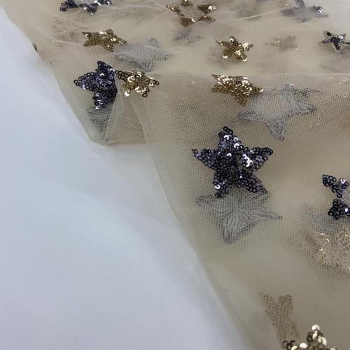 Twinkle Star Pattern Sequin Embroidery Fabric