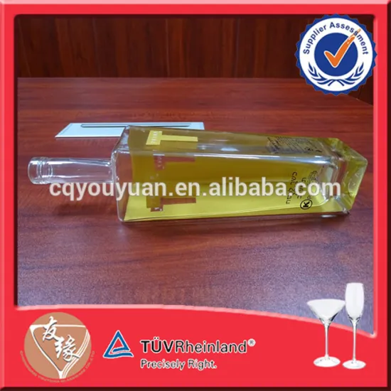 Square Bottle Glass Liquor Fancy Metallic Color 1 Liter Liquerer Bottle