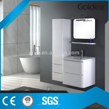 Classical wall hang bathroom cabinet with white painting