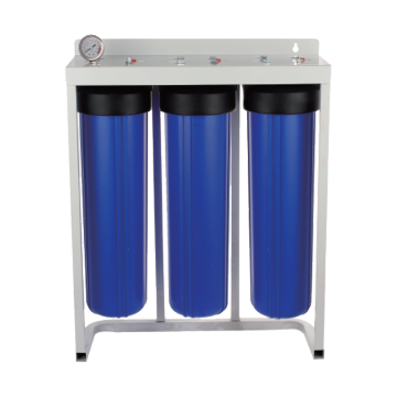 3-stufiges Big Blue 20x4,5-Zoll-Jumbo-Wasserfiltersystem mit blauem Gehäuse