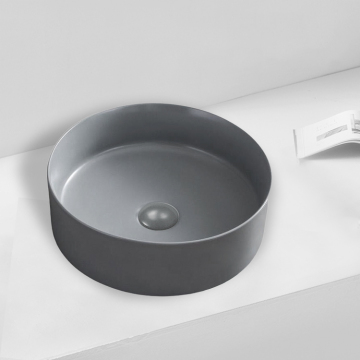 Round Shape Bathroom Solid Surface Color Ceramic Above Counter Top Art Basin For Home