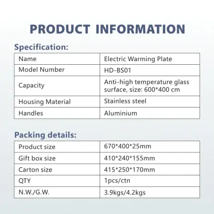 New design folding electric buffet warmer