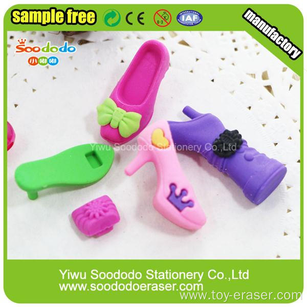 Red Green Shoes Shaped Eraser For Girls