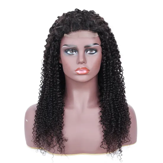 mongolian kinky curly human hair wigs for black women 4x4 closure lace front hair wig with bouncy curls large stock wholesale