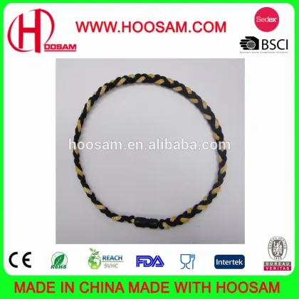 Wholesale Necklace Triple Braided Silicone Sport Titanium Necklace