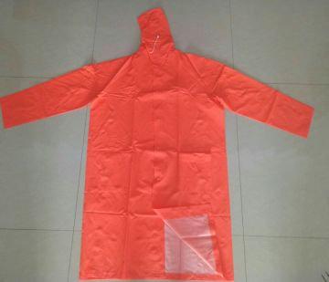 Heavy Duty Worker Plastic PVC/Polyester Hooded Raincoats