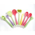 Conjunto de utensílio de cozinha de silicone resistente ao calor 9PCS