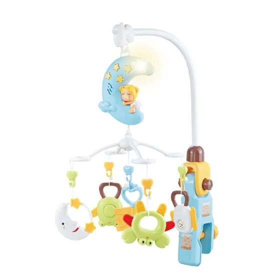 Rotating Bed Bell Music Soothing Light Mobile for Crib and Car Seat