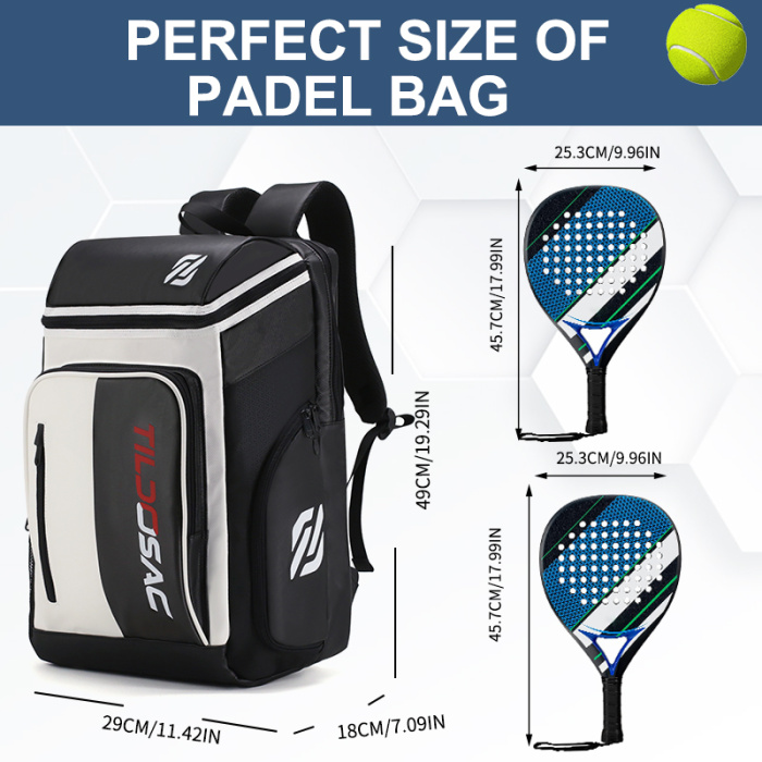 Outdoor Sport Padel Racket Bags With Shoes Compartment