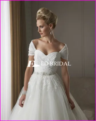 CE582 Cheap China Factory Customized Remove Sleeve and Train Wedding Dresses London