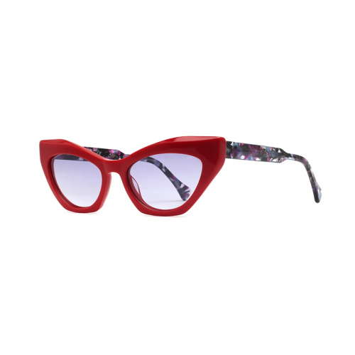 UV400 Frauen Acetat polarisierte Farbtöne Katzenauge Sonnenbrille