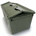 Hinged lidded plastic crate moulds