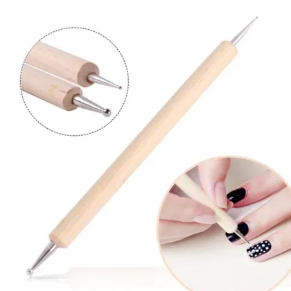 DIY Wooden Nail Art Dotting Pen with Rhinestone Picker for Manicure Tools - Private Label