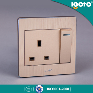IGOTO alloy frame British standard BS 1gang USB charger 13A switch socket