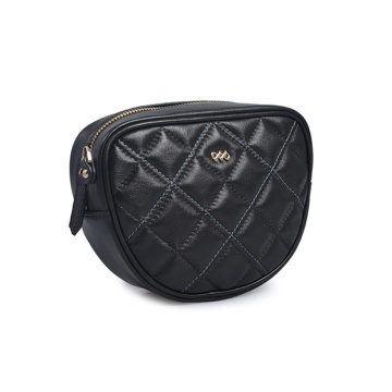 Lampe Leder Weave Grid Bag Schwarz Mini Bag