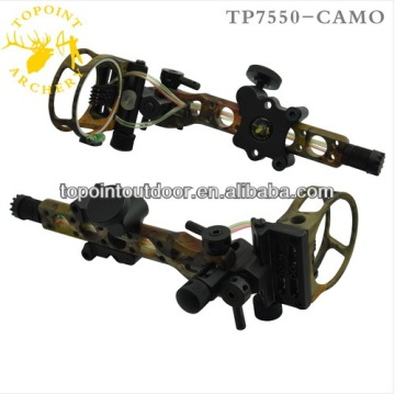 Tiro con arco topoint, mirini a 5 pin, TP7550-CAMO, Micro Regola, staffa staccabile, versione mimetica