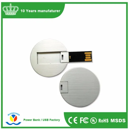 4GB 8GB 16GB 32G Waterproof Round Metal Card USB 2.0 Memory Stick Flash pen Drive