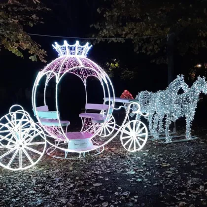 3D LED Princess Cinderella Pumpkin Carriage Motif Lights for Wedding Decoration