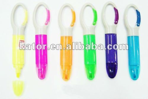 Mini highlighter with carabiner / mini highlighter pen