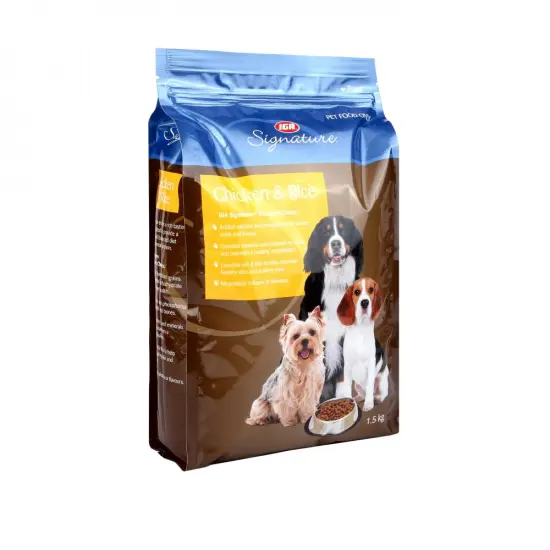 Quad Seal Bag For Pet Food Packaging