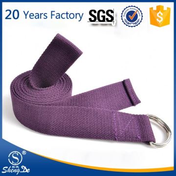 2016 stretching band purple customized logo yoga strap