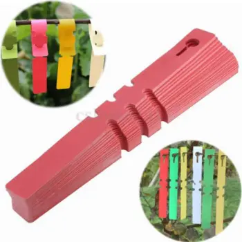 100 pcs Gardening PVC Tags Kindergarten Plant Tied Tag Markers Plastic Blank Display Seed Label Plant Pot Number Tree Ornament