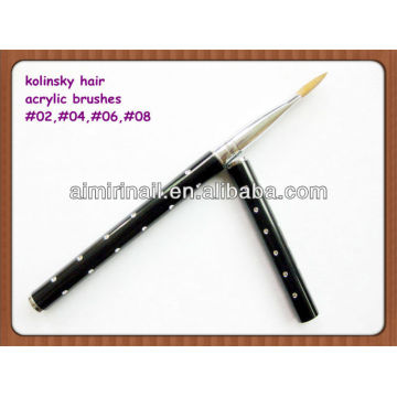 kolinsky hair nail art brush oval acrylic brushes flat nail art uv gel brush dotting pen tip builder Drawing Painting brush #6