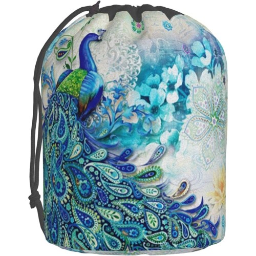 Peacocks and Flowers Travel Cosmetic Bag