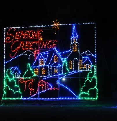 2D LED Lighted Christmas Village Houses