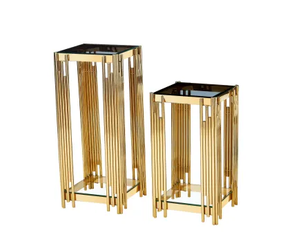 Luxe Golden Tiered Plant Stand Set