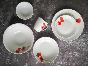 Porcelain dinner set with side decal