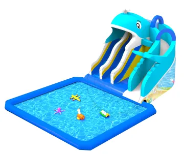 Whale Water Park: Big Outdoor Swimming Pools with Inflatable PVC Pool Slides