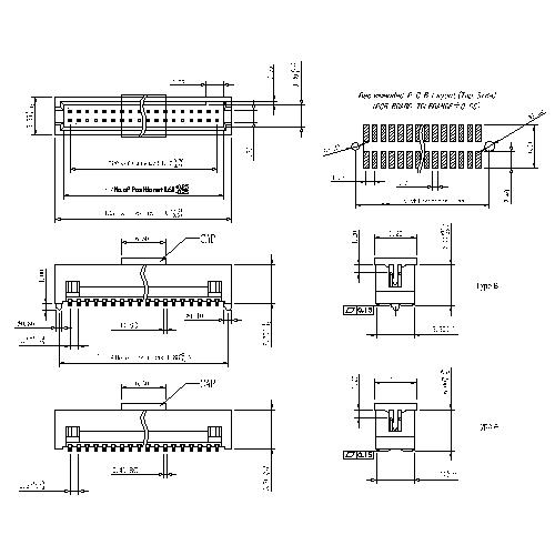 1.27 mm Box Header SMT H=5.70 With or Without post