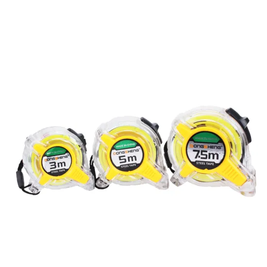 New transparent yellow steel tape measure