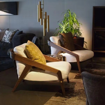 Modern Balcony Reclining Wood Leather Recliner - Best Price for Living Room Leisure Lounge Chair