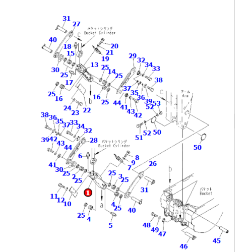 PC2000-8 model frame assembly for excavator, with a total weight of 21T-70-00350. Structural components for large excavators