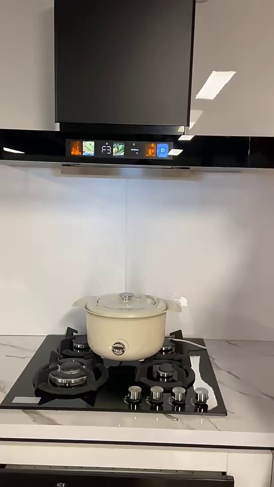 1000m3/h 900mm Titanium Black Remote Control Auto Clean T shape Range Cooker Hoods Exhaust Chimney Extractor Hood