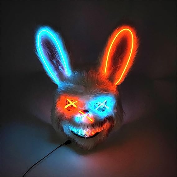 LED Bloody Plush Rabbit Horror Mask