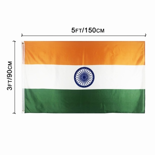 Wholesales Polyester India National Flag Printed Banner 3x5