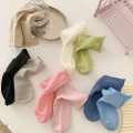 Candy colored rolled edge cotton socks