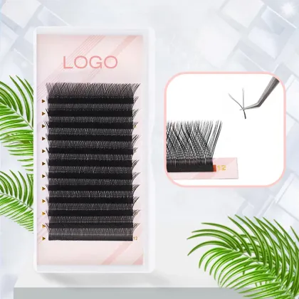 Wholesale Wholesale Competitive Popular Custom Logo Yy Eyelash Extensions: Dark Black Faux Mink Lash Extension Yy 2D Lashes