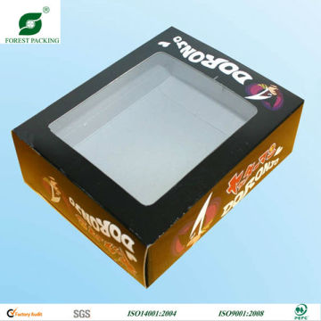FASHION COLORED OPEN WINDOW PAPER BOX WITH CLEAR LID