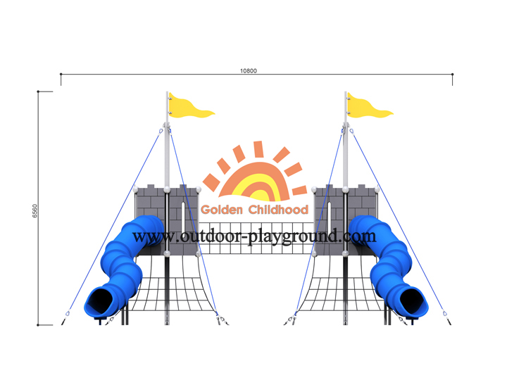 Double Indoor Playground For Toddlers With Tube Size